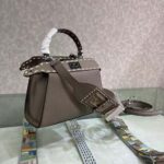 Fendi Women Peekaboo Iconic Mini Full Grain Leather Bag-Brown - Image 5