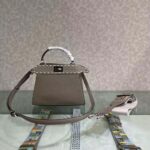 Fendi Women Peekaboo Iconic Mini Full Grain Leather Bag-Brown - Image 3