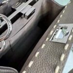 Fendi Women Peekaboo Iconic Mini Full Grain Leather Bag-Brown - Image 9