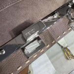 Fendi Women Peekaboo Iconic Mini Full Grain Leather Bag-Brown - Image 7