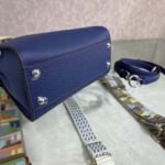 Fendi Women Peekaboo Iconic Mini Full Grain Leather Bag-Navy - Image 6