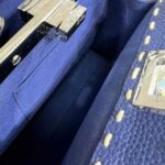 Fendi Women Peekaboo Iconic Mini Full Grain Leather Bag-Navy - Image 10