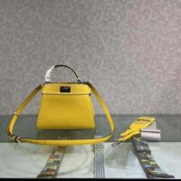 Fendi Women Peekaboo Iconic Mini Full Grain Leather Bag-yellow (1)
