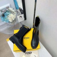 Fendi Women Promenades Black Leather Biker Boots (1)