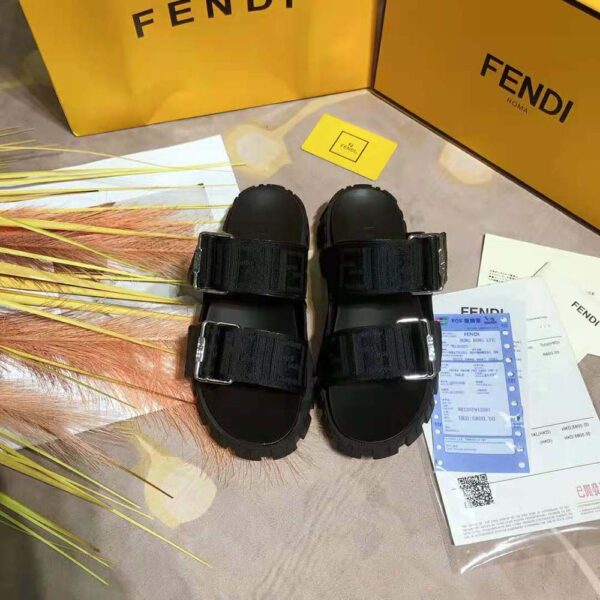Fendi Women Sandals Black Fabric Sandals (2)