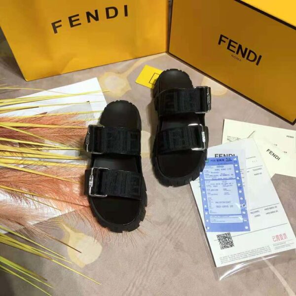 Fendi Women Sandals Black Fabric Sandals (3)