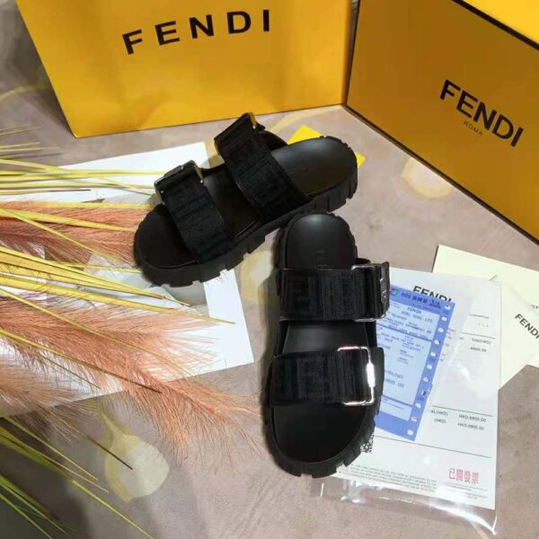 Fendi Women Sandals Black Fabric Sandals (4)
