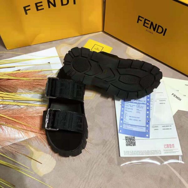Fendi Women Sandals Black Fabric Sandals (6)