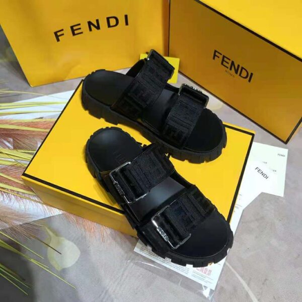 Fendi Women Sandals Black Fabric Sandals (7)
