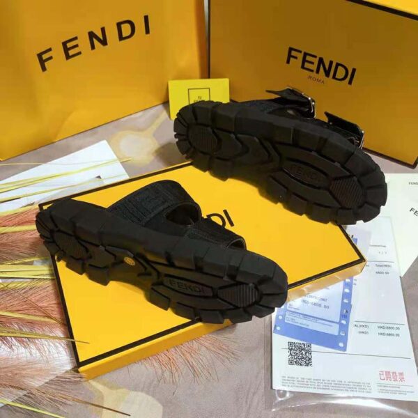 Fendi Women Sandals Black Fabric Sandals (8)