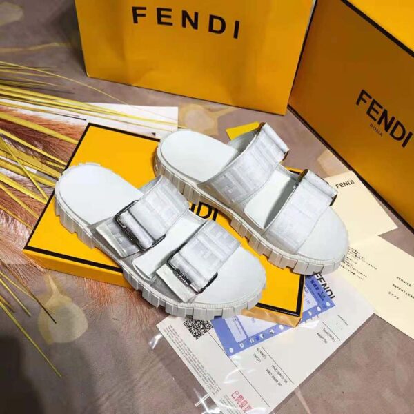 Fendi Women Sandals White Fabric Sandals (5)