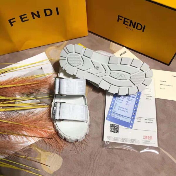Fendi Women Sandals White Fabric Sandals (7)