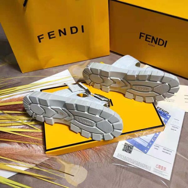Fendi Women Sandals White Fabric Sandals (9)