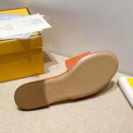 Fendi Women Signature Brown Leather Slides in 0.4 inches Heel Height - Image 9