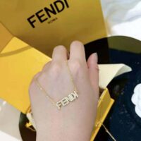 Fendi Women Signature Gold-colored Nnecklace Clip Closure (1)