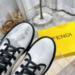 Fendi Women Signature Gray Canvas Biker Boots - Imagen 10