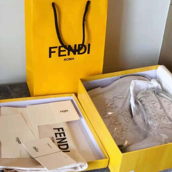 Fendi Women Signature White Leather Biker Boots (7)