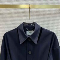 Fendi Women Single-Breasted Blue Wool Go-To Jacket (1)