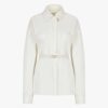 Fendi Women Single-breasted Go-To White Denim Go-To Jacket