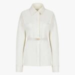 Fendi Women Single-breasted Go-To White Denim Go-To Jacket