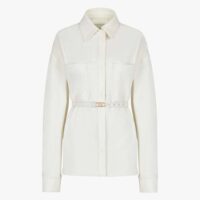 Fendi Women Single-breasted Go-To White Denim Go-To Jacket (1)