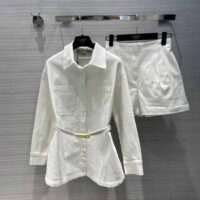 Fendi Women Single-breasted Go-To White Denim Go-To Jacket (1)