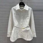 Fendi Women Single-Breasted Go-To White Denim Go-To Jacket - Image 3