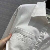 Fendi Women Single-breasted Go-To White Denim Go-To Jacket (1)