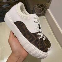 Fendi Women Sneakers Brown Fabric Low-Tops-White (1)