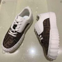 Fendi Women Sneakers Brown Fabric Low-Tops-White (1)