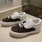 Fendi Women Sneakers Brown Fabric Low-Tops-White - Imagen 5