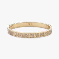 Fendi Women Stiff Narrow-Band FF Bracelet Gold-Colored