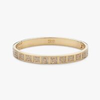 Fendi Women Stiff Narrow-Band FF Bracelet Gold-colored (1)