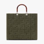 Fendi Women Sunshine Medium FF Fabric Shopper-Green