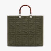 Fendi Women Sunshine Medium FF Fabric Shopper-green (1)