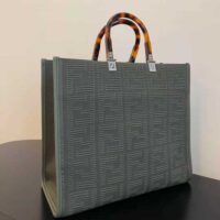 Fendi Women Sunshine Medium FF Fabric Shopper-green (1)