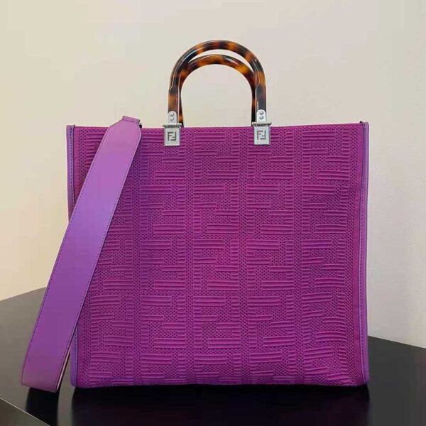 Fendi Women Sunshine Medium FF Fabric Shopper-purple (2)