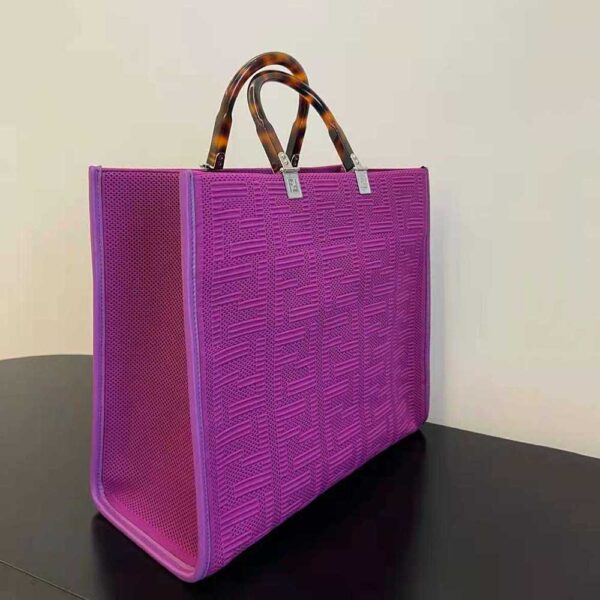 Fendi Women Sunshine Medium FF Fabric Shopper-purple (3)