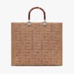 Fendi Women Sunshine Medium FF Fabric Shopper-Brown