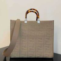 Fendi Women Sunshine Medium FF Fabric Shopper-sandy (1)