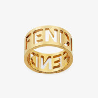 Fendi Women Wide Band Ring with Laser-Cut FENDI Lettering (1)