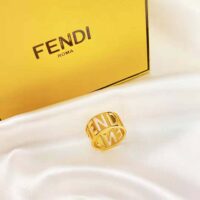 Fendi Women Wide Band Ring with Laser-Cut FENDI Lettering (1)