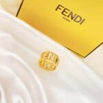 Fendi Women Wide Band Ring with Laser-Cut FENDI Lettering - Imagen 3