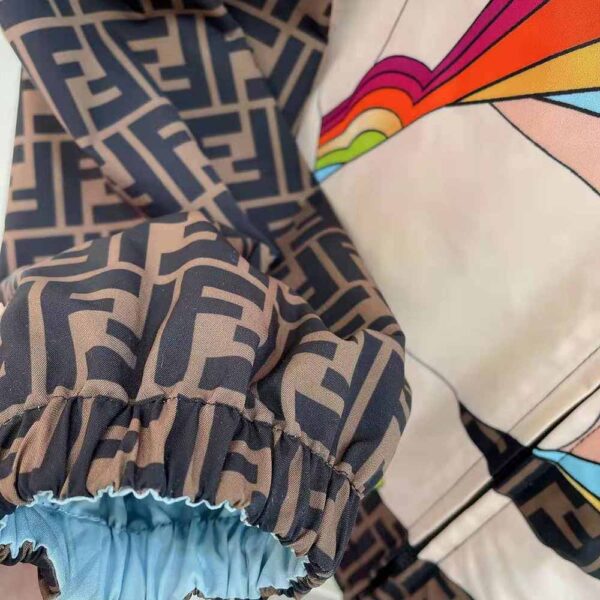 Fendi Women Windbreaker Multicolor Nylon Jacket-Brown (8)