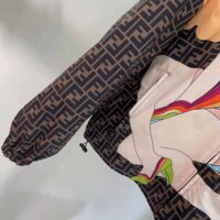 Fendi Women Windbreaker Multicolor Nylon Jacket-Brown (1)