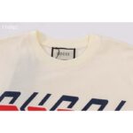 Gucci GG Men Cotton Jersey T-Shirt Beige Gucci Mirror Print Crewneck Oversize Fit – Image 6