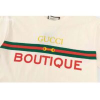 Gucci GG Women Gucci Boutique Print Oversize T-Shirt White Cotton Jersey Crewneck (3)