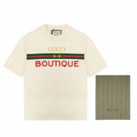 Gucci GG Women Gucci Boutique Print Oversize T-Shirt White Cotton Jersey Crewneck (3)