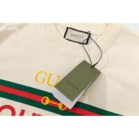 Gucci GG Men Gucci Boutique Print Oversize T-Shirt White Cotton Jersey Crewneck (2)