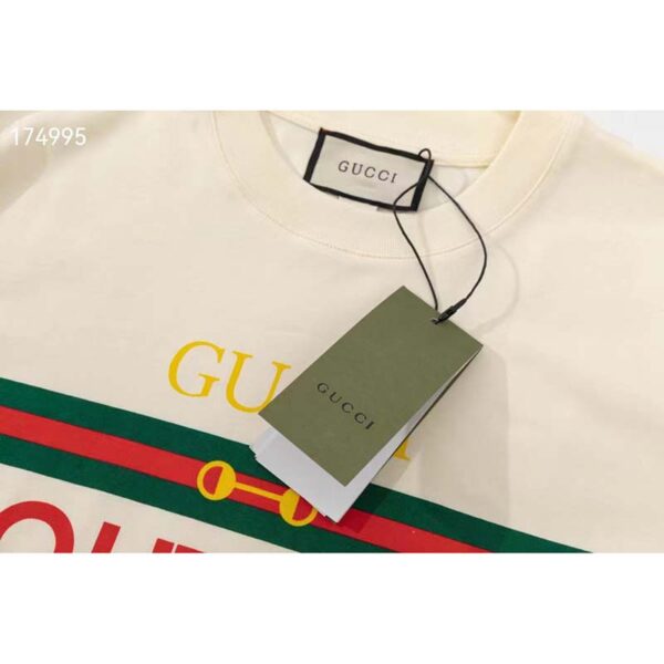 Gucci GG Men Gucci Boutique Print Oversize T-Shirt White Cotton Jersey Crewneck (3)